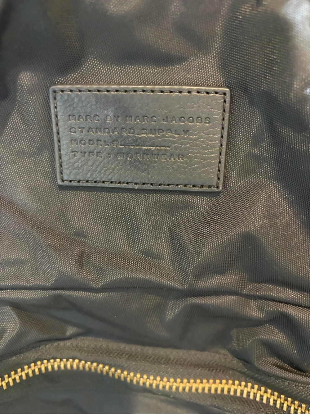 Marc by Marc Jacobs Black Nylon Backpack with Gold Zippers